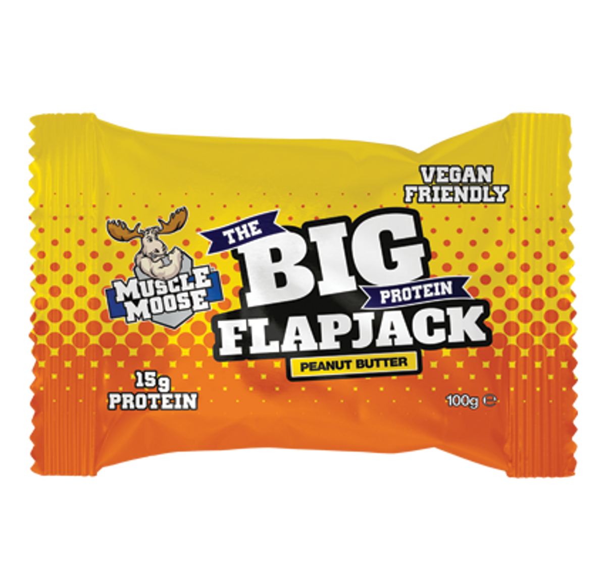 Muscle Moose Big Protein FlapJack, 12x100g, Peanut Butter (VEGAN